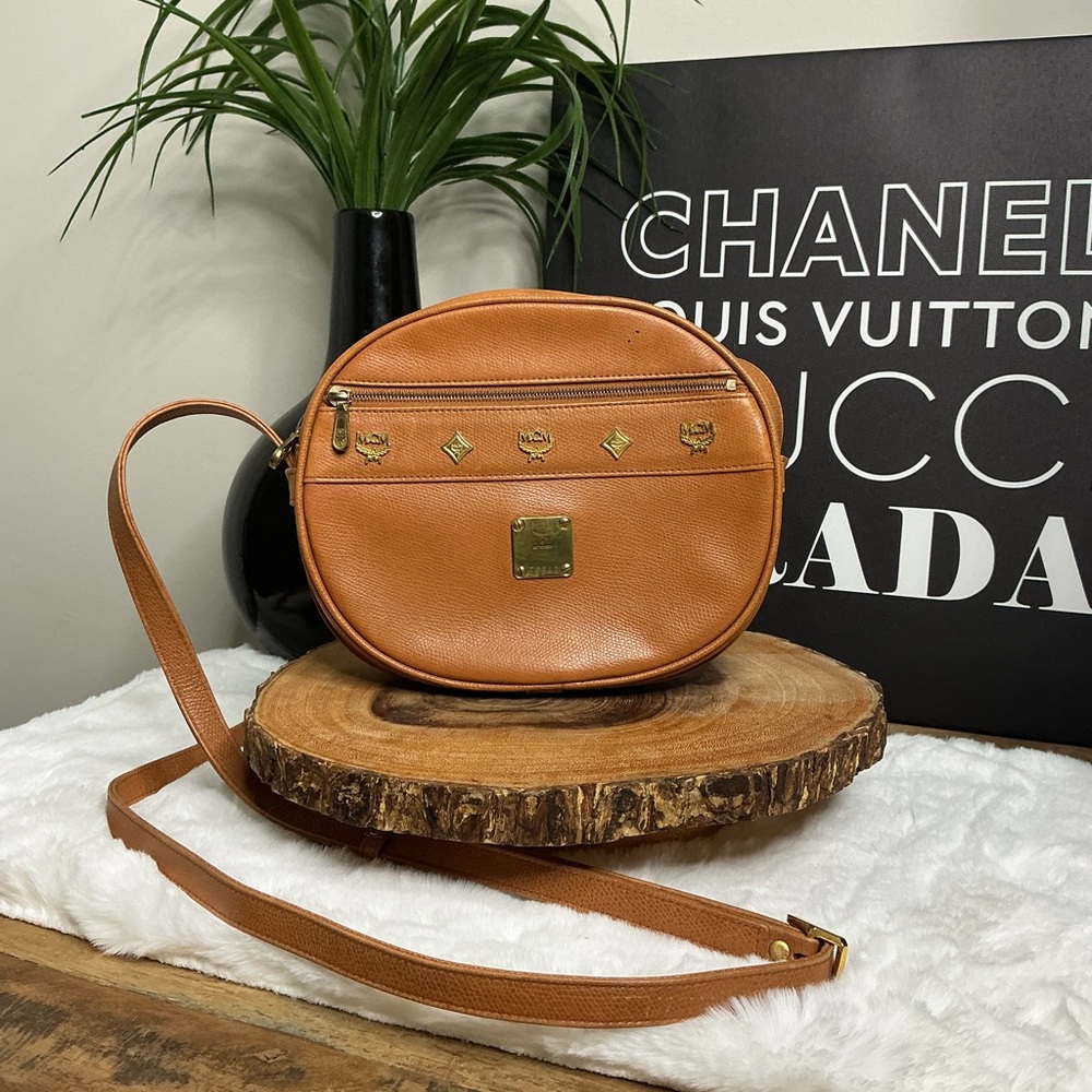 MCM Tan Leather Crossbody Bag